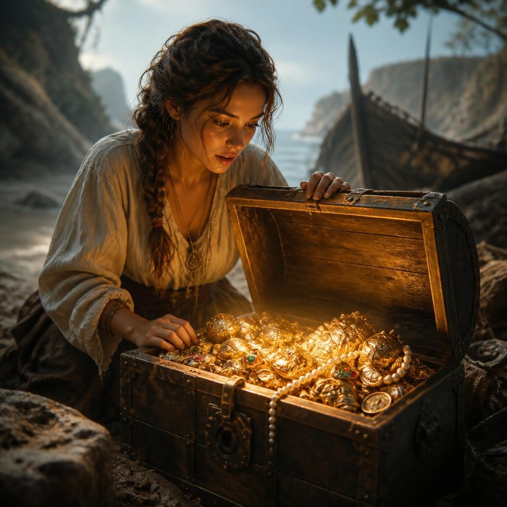 Illustration for the English word “treasure”