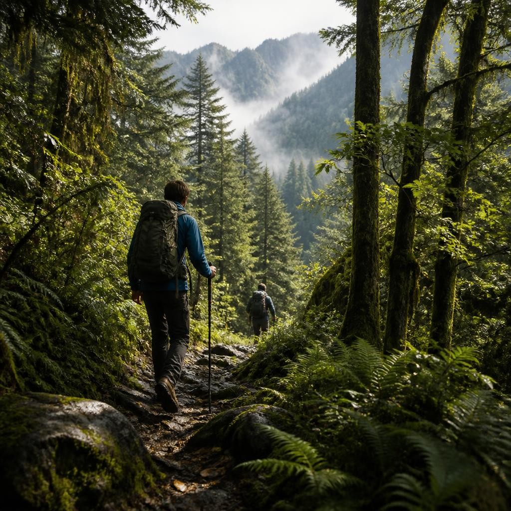 Illustration for the English word “trek”
