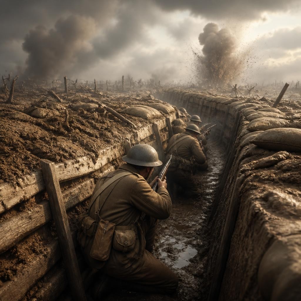 Illustration for the English word “trench”