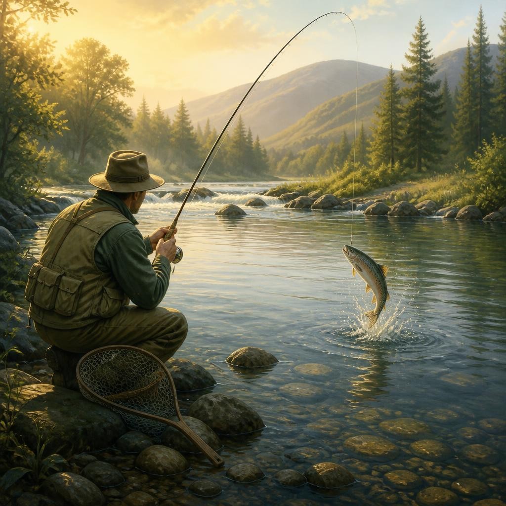 Illustration for the English word “trout”