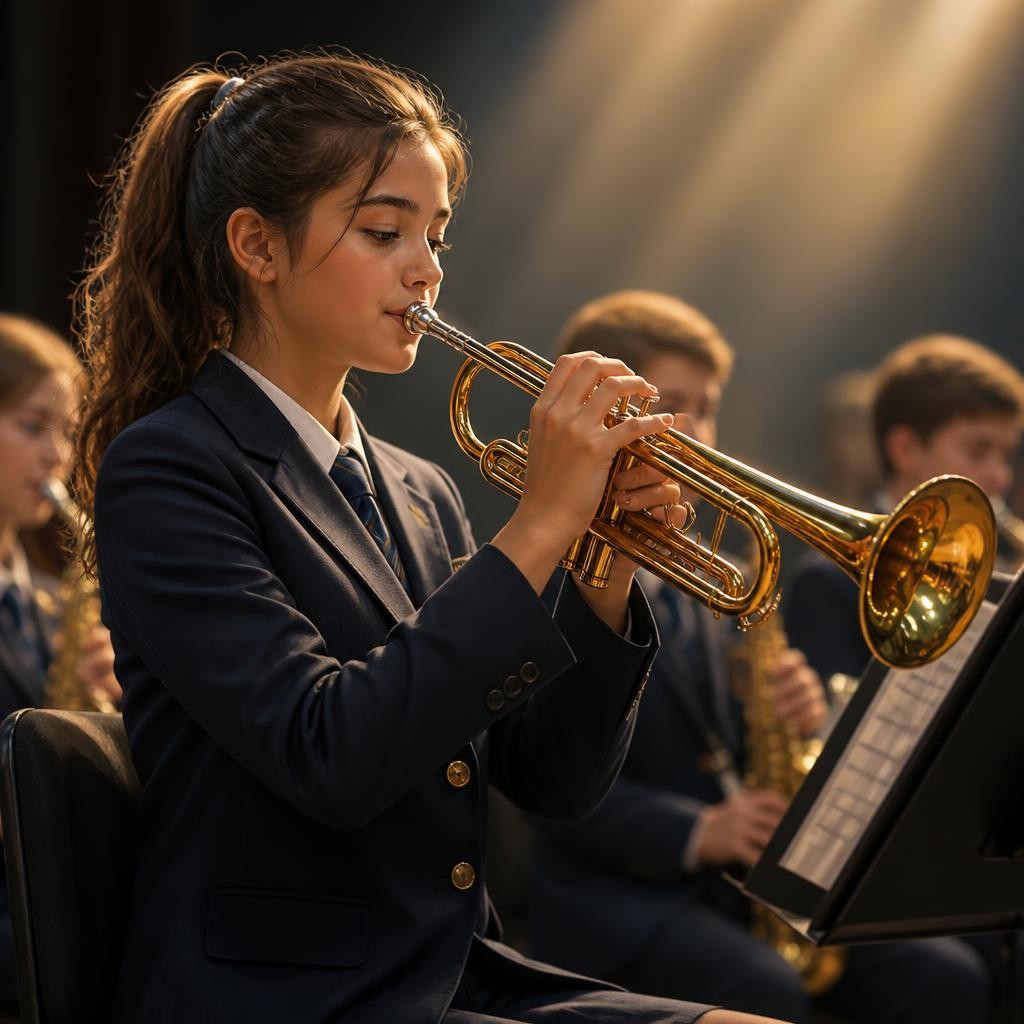 Illustration for the English word “trumpet”