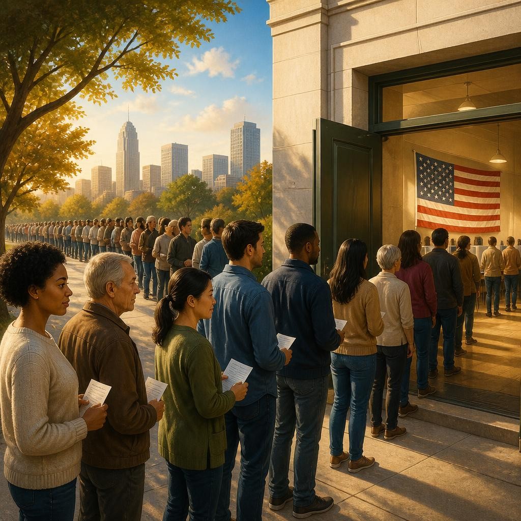Illustration for the English word “turnout”