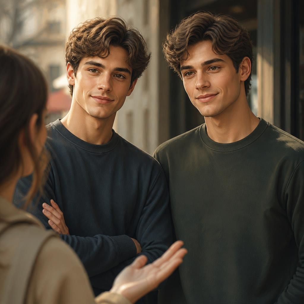 Illustration for the English word “twin”