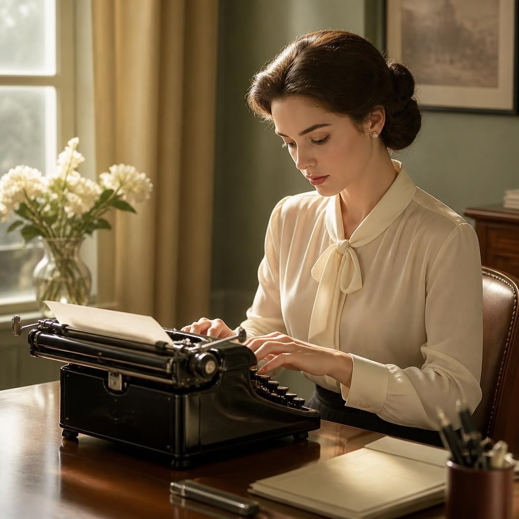 Illustration for the English word “typewriter”