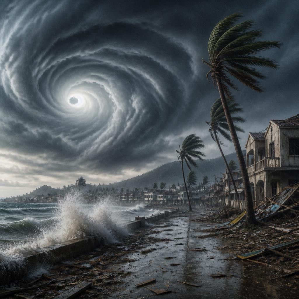 Illustration for the English word “typhoon”