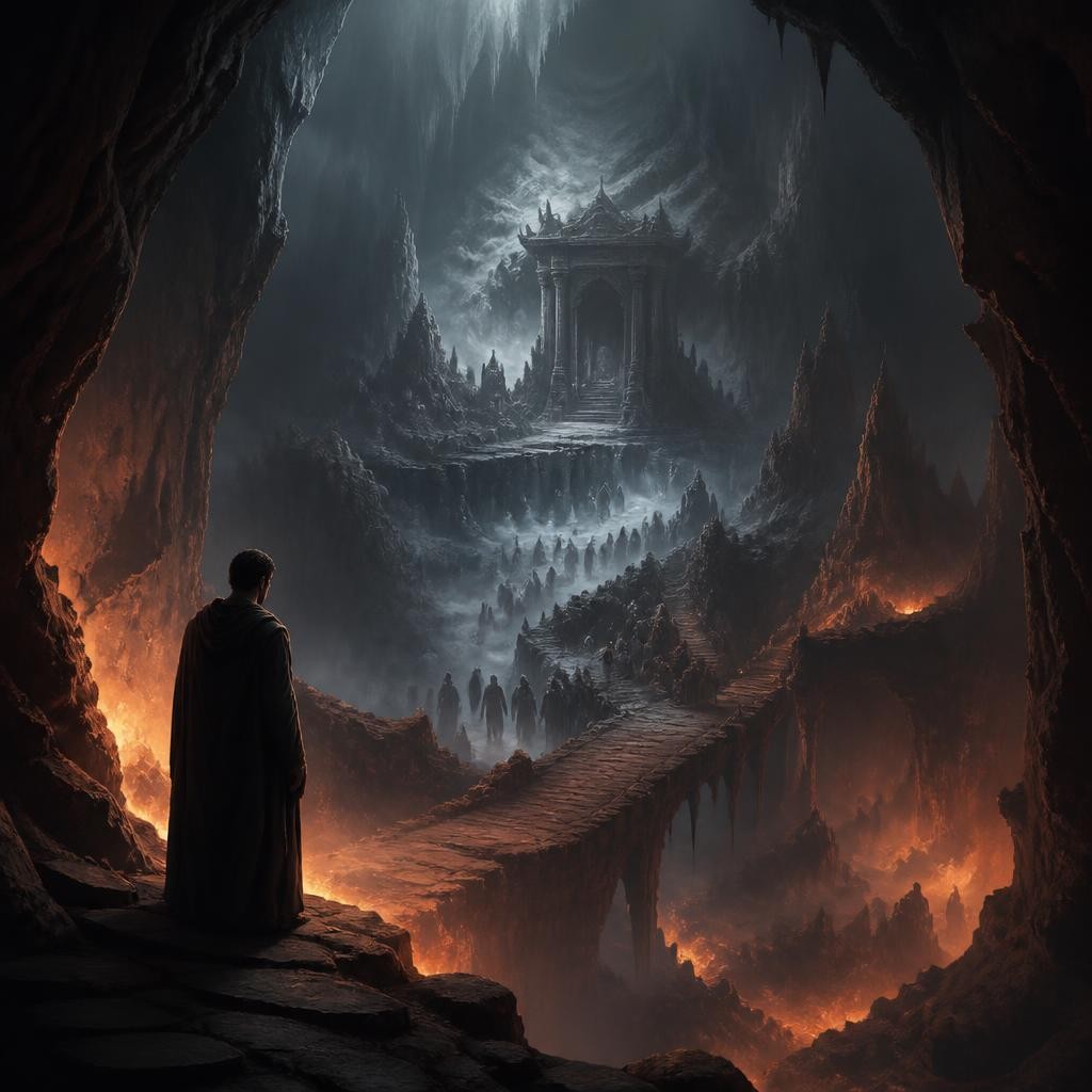 Illustration for the English word “underworld”