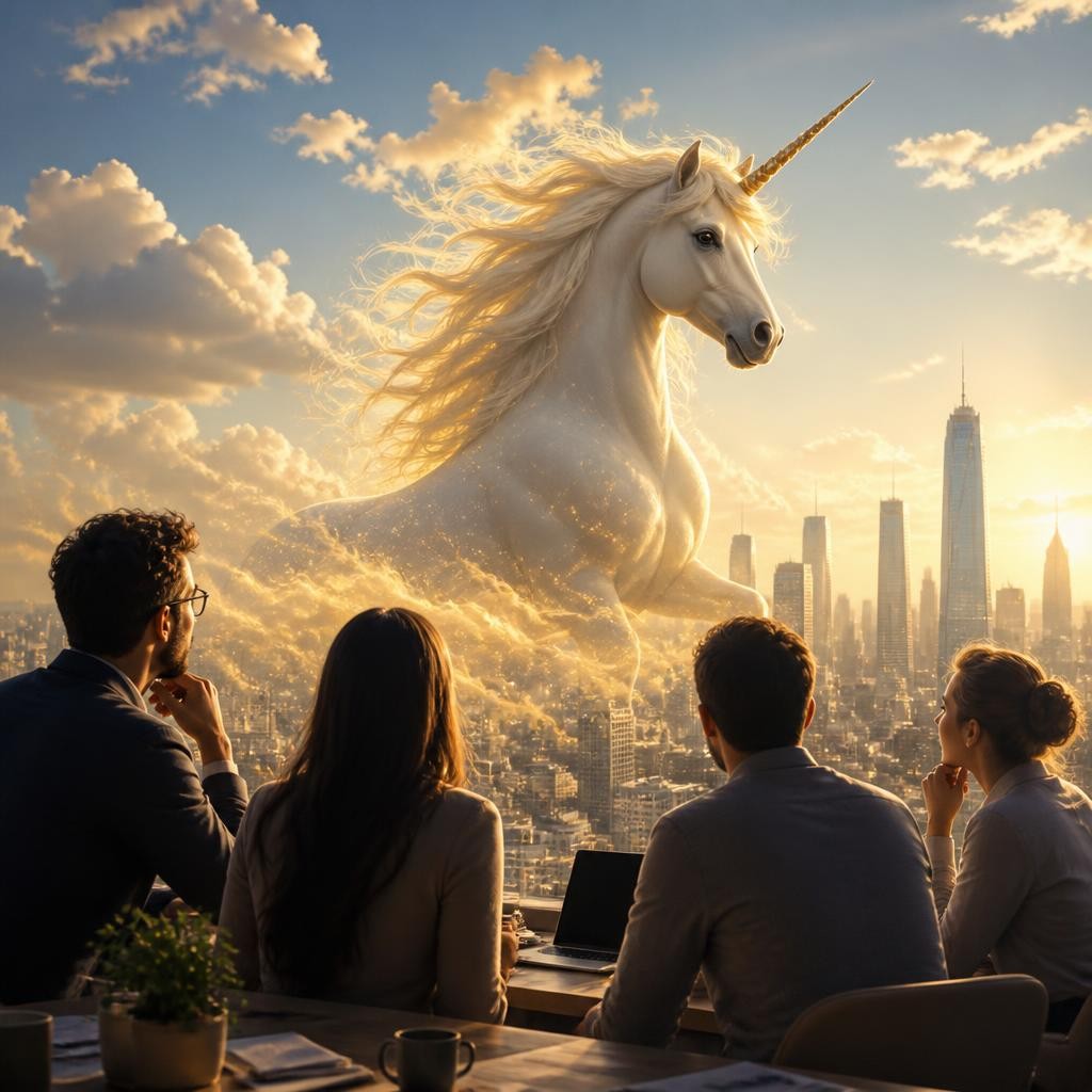 Illustration for the English word “unicorn”