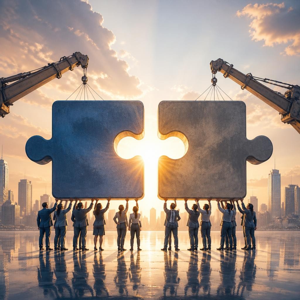 Illustration for the English word “unification”