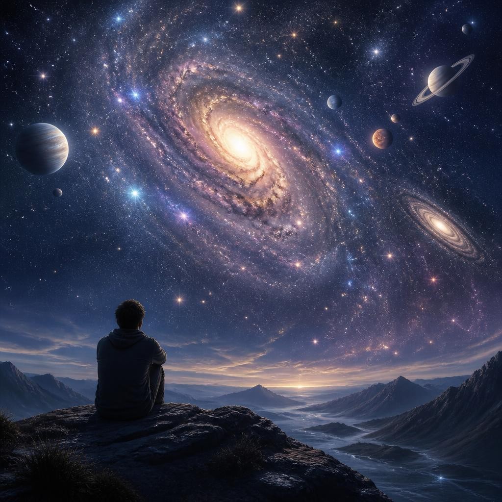 Illustration for the English word “universe”