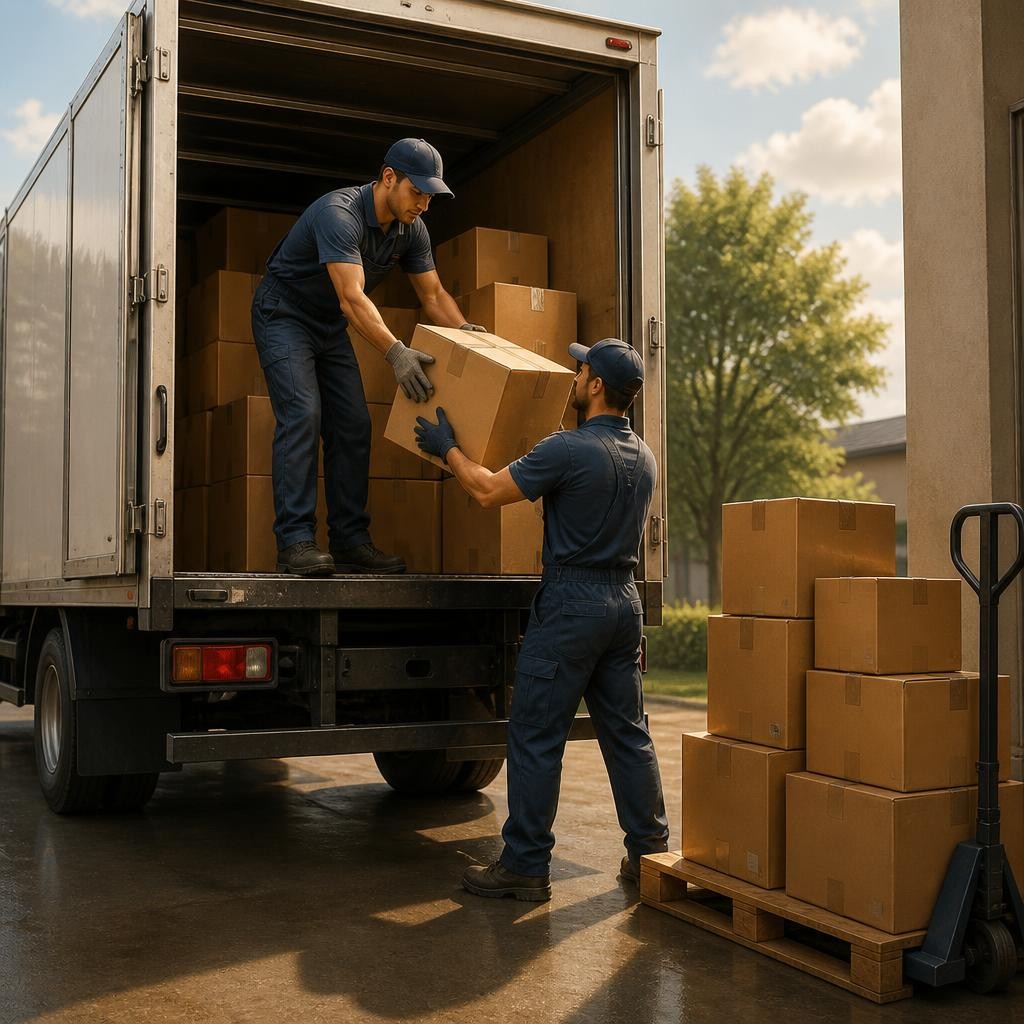 Illustration for the English word “unload”