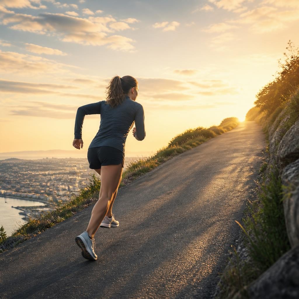 Illustration for the English word “uphill”