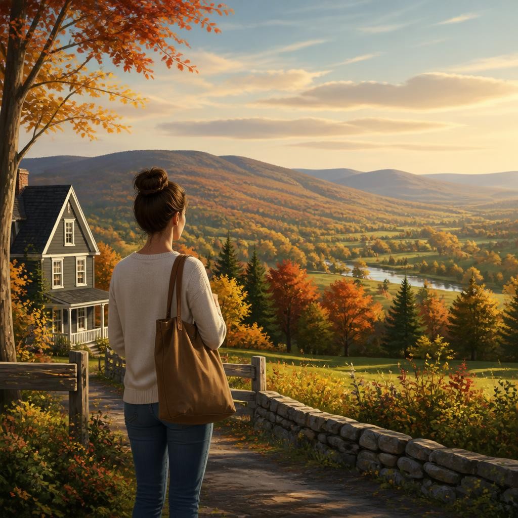 Illustration for the English word “upstate”