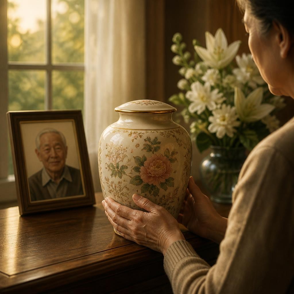 Illustration for the English word “urn”