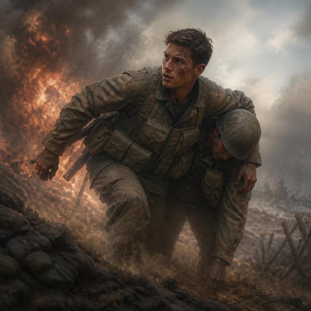 Illustration for the English word “valor”