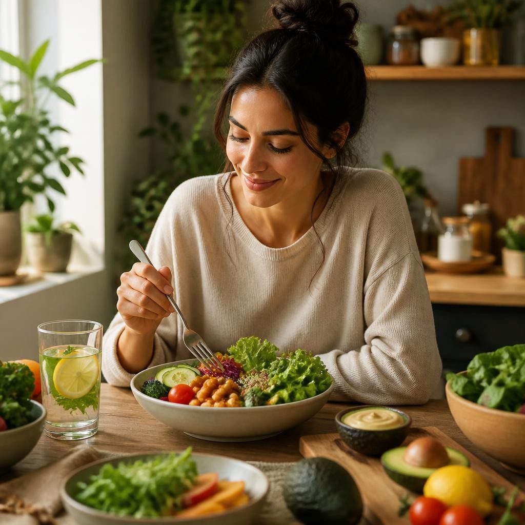 Illustration for the English word “vegan”