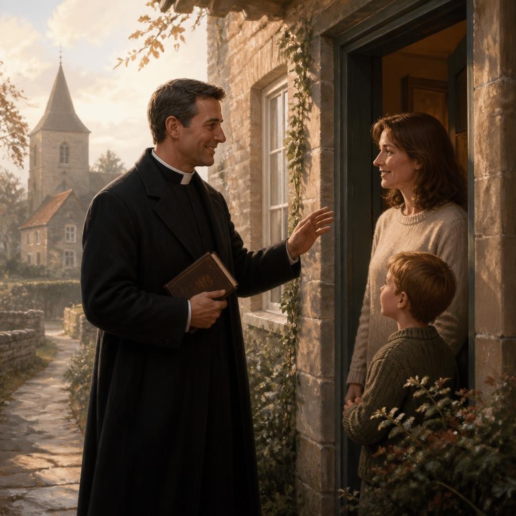 Illustration for the English word “vicar”