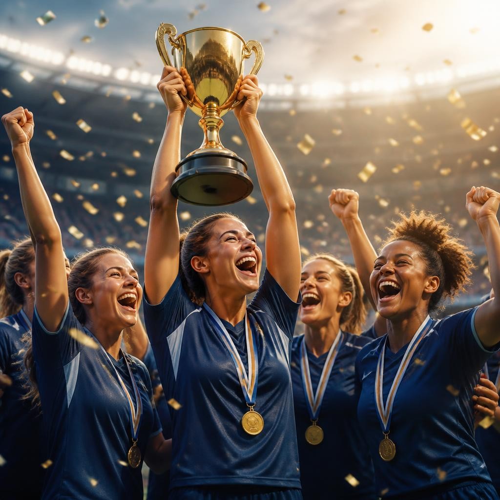 Illustration for the English word “victorious”
