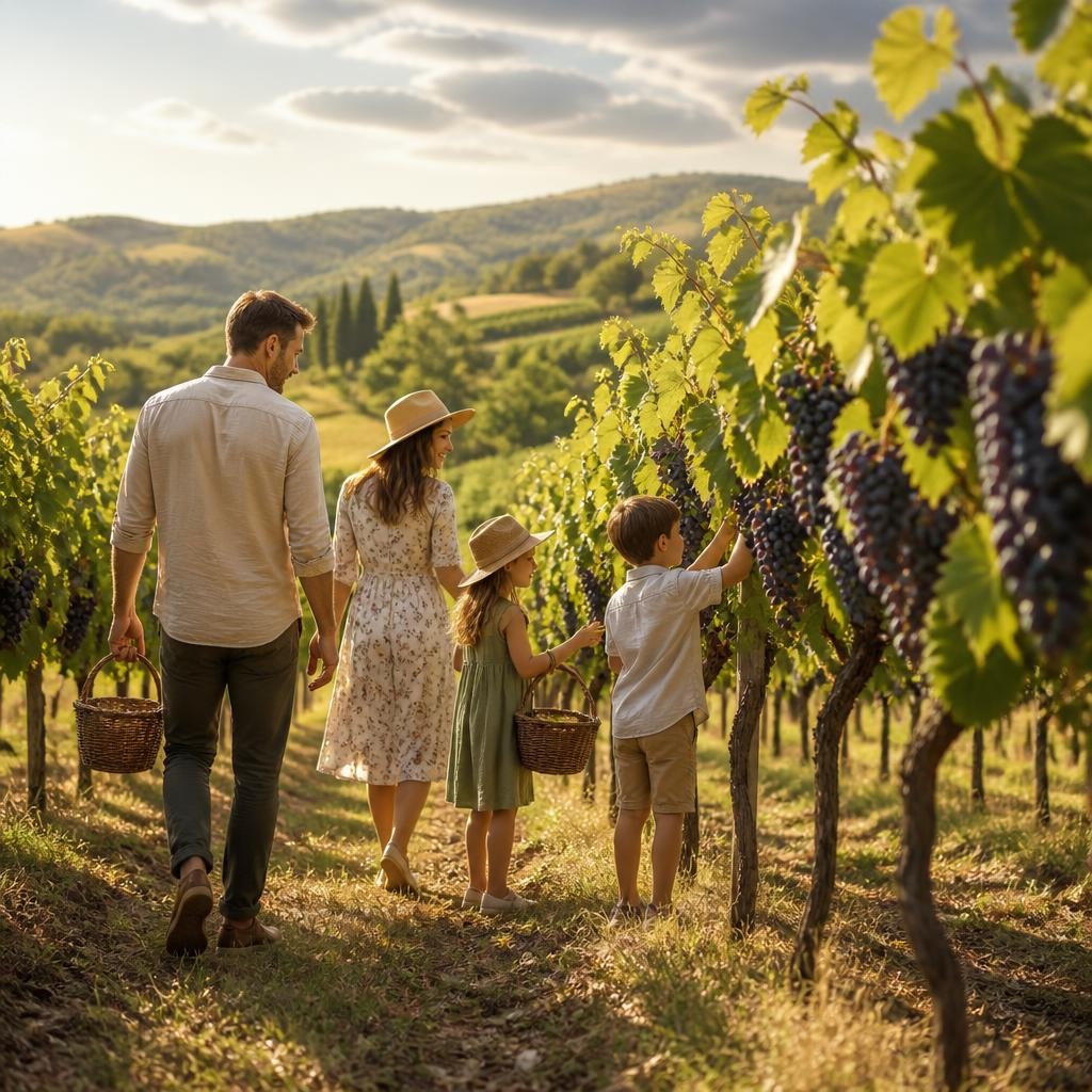 Illustration for the English word “vineyard”