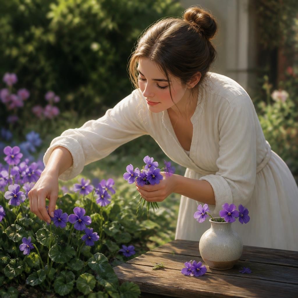 Illustration for the English word “violet”