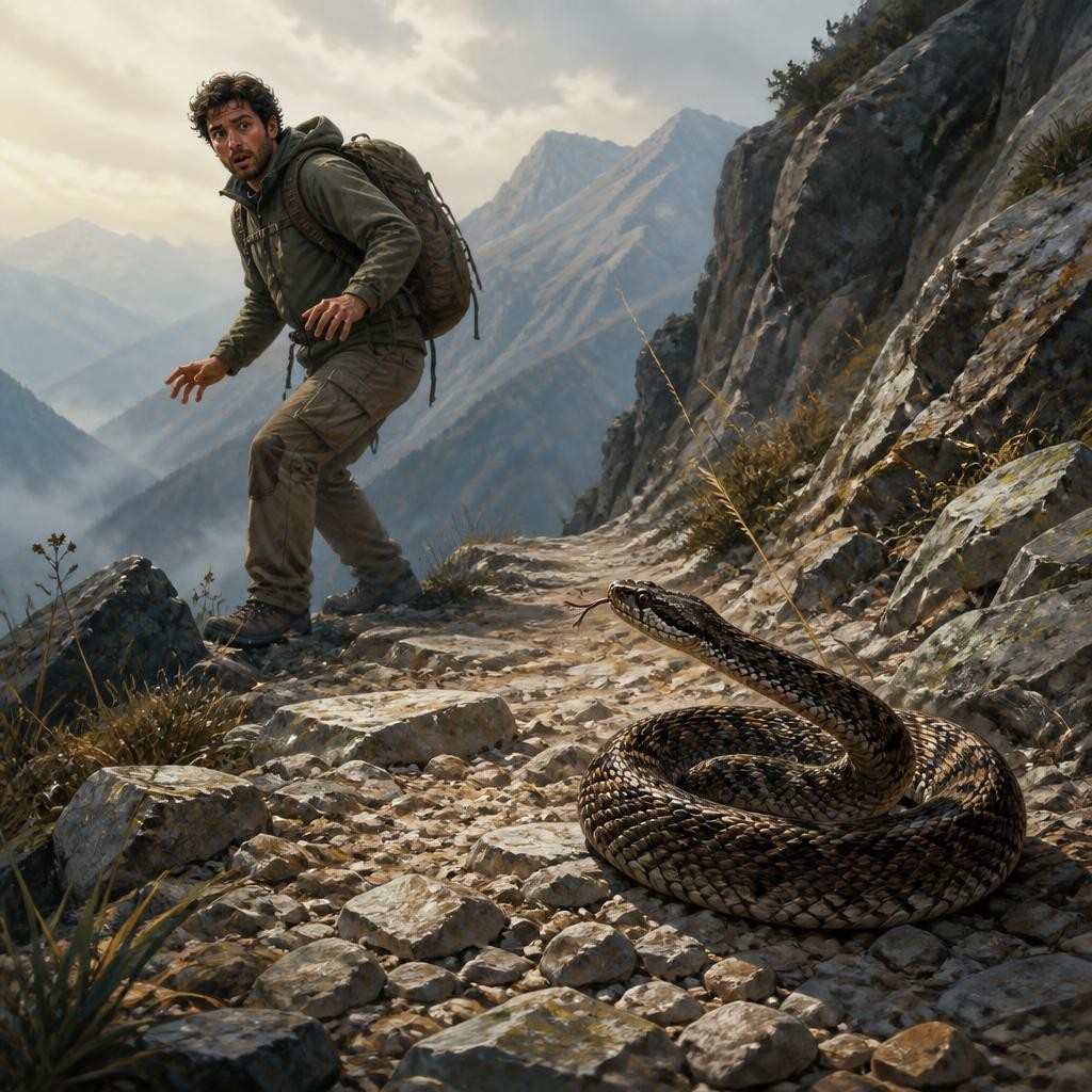 Illustration for the English word “viper”