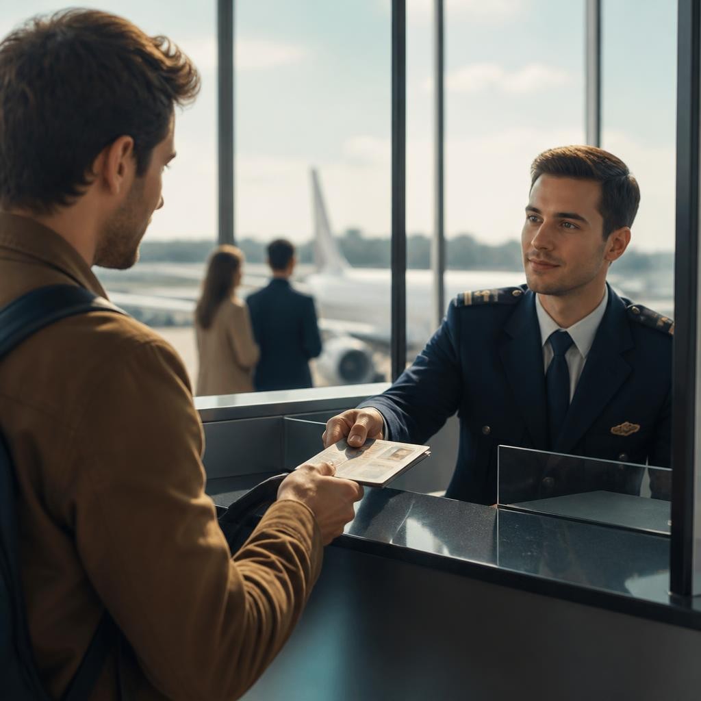 Illustration for the English word “visa”
