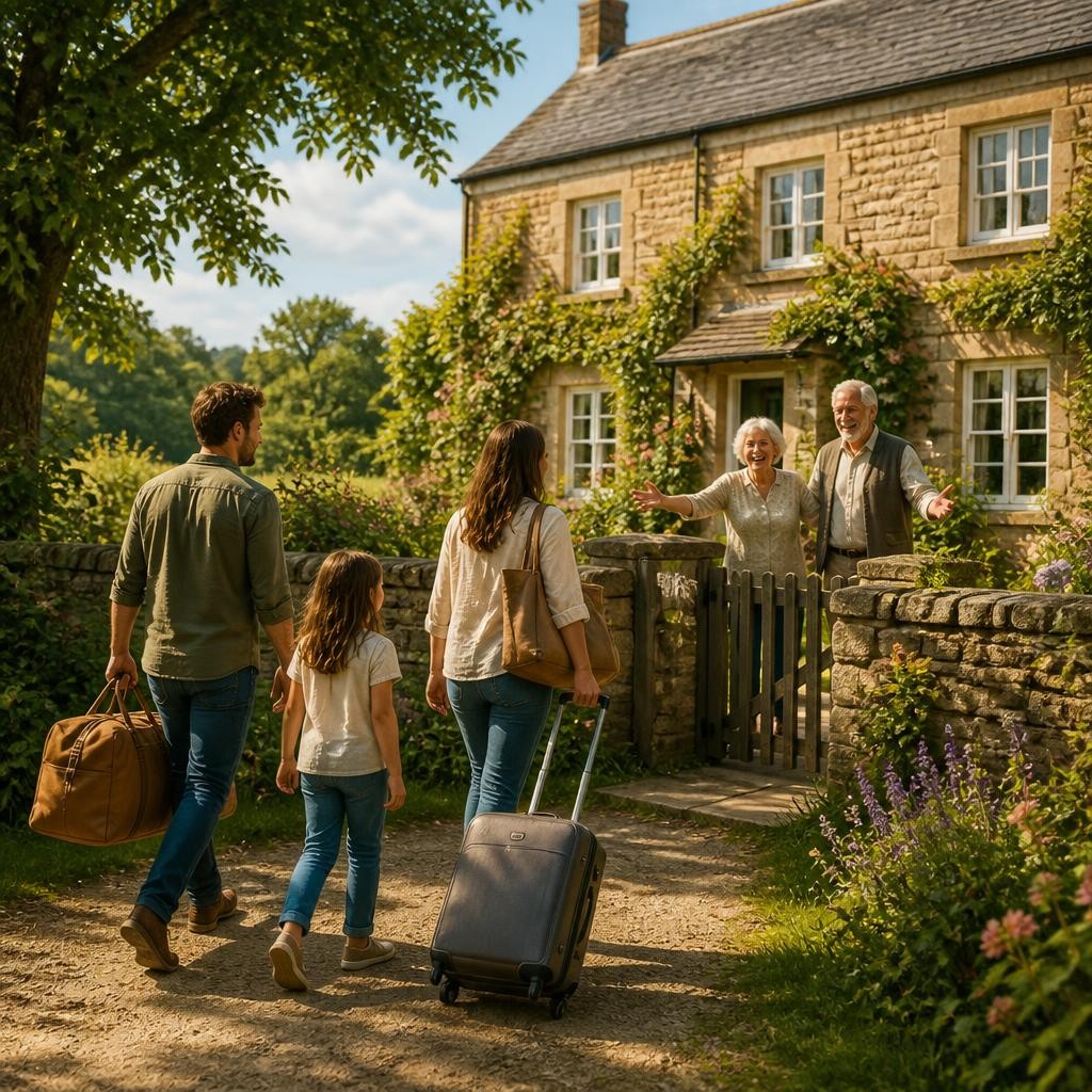 Illustration for the English word “visit”