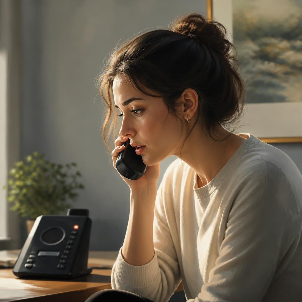 Illustration for the English word “voicemail”