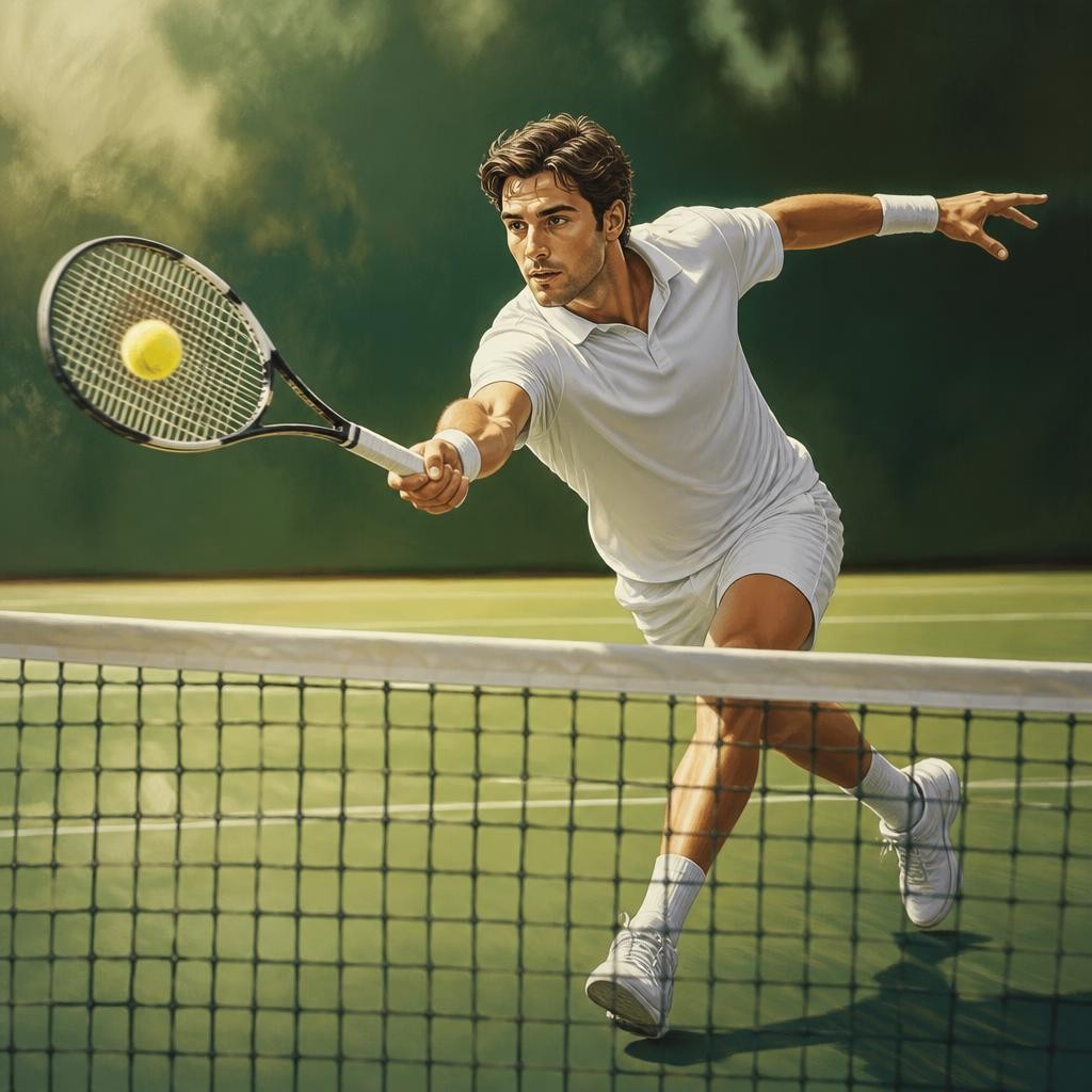 Illustration for the English word “volley”