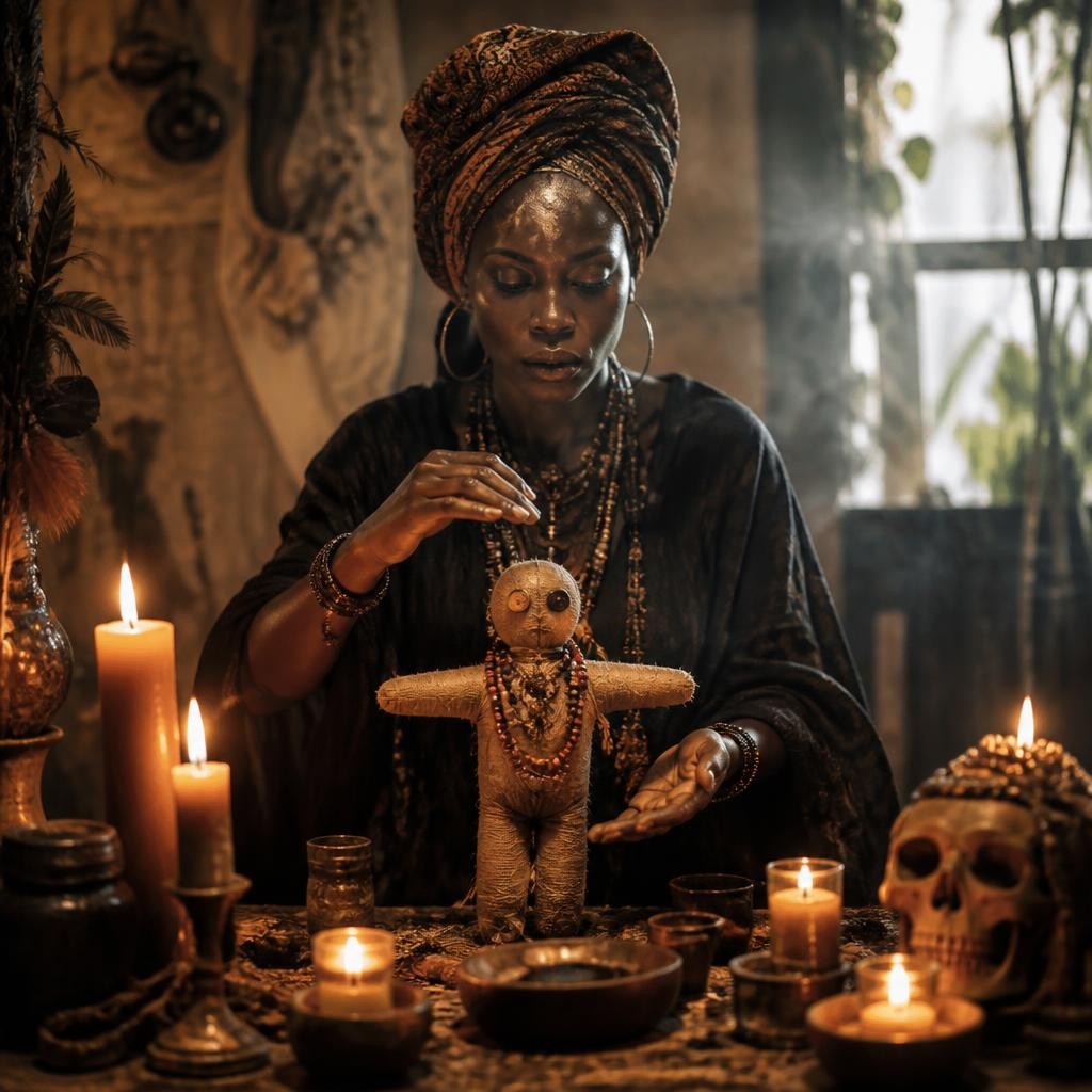 Illustration for the English word “voodoo”