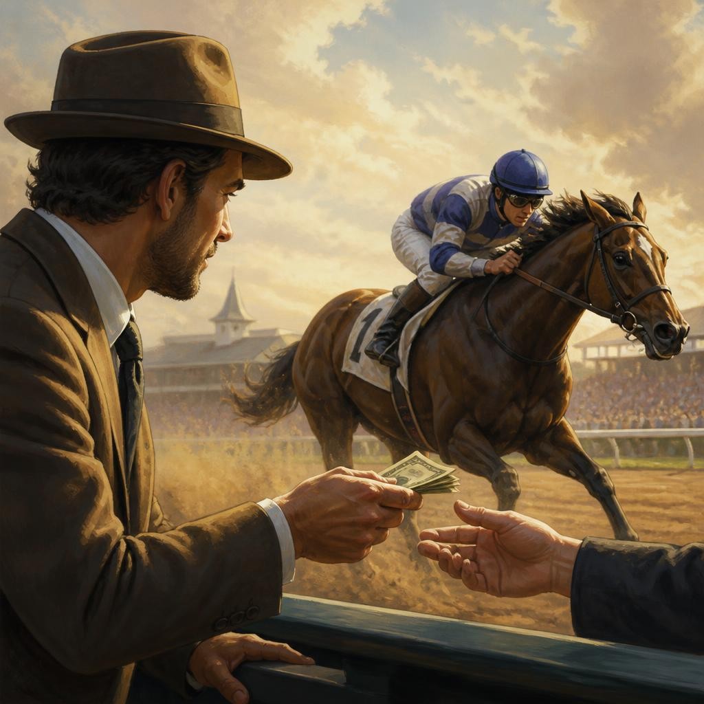 Illustration for the English word “wager”