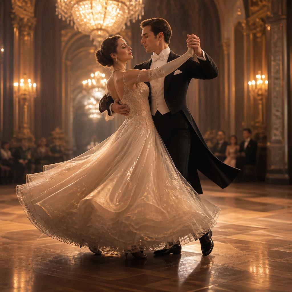 Illustration for the English word “waltz”