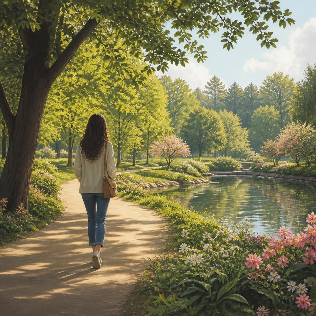 Illustration for the English word “wander”