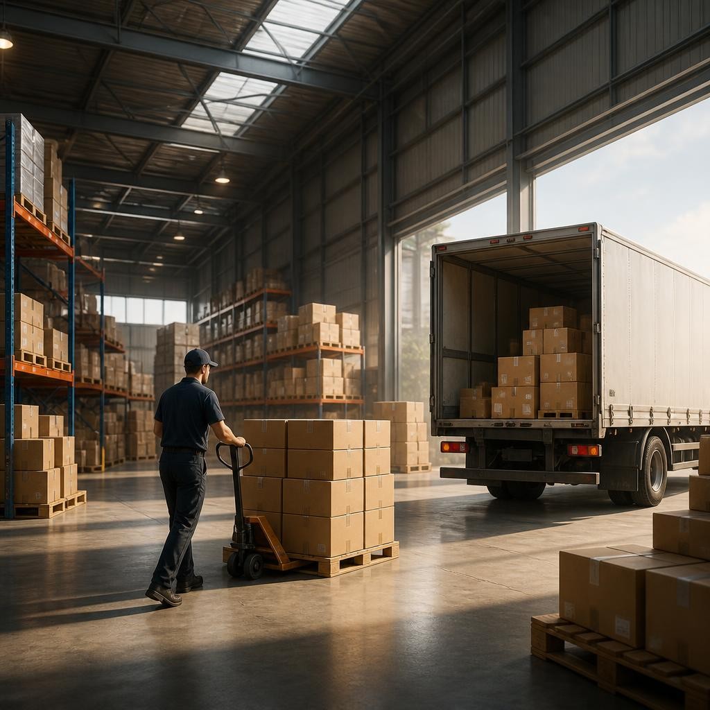 Illustration for the English word “warehouse”