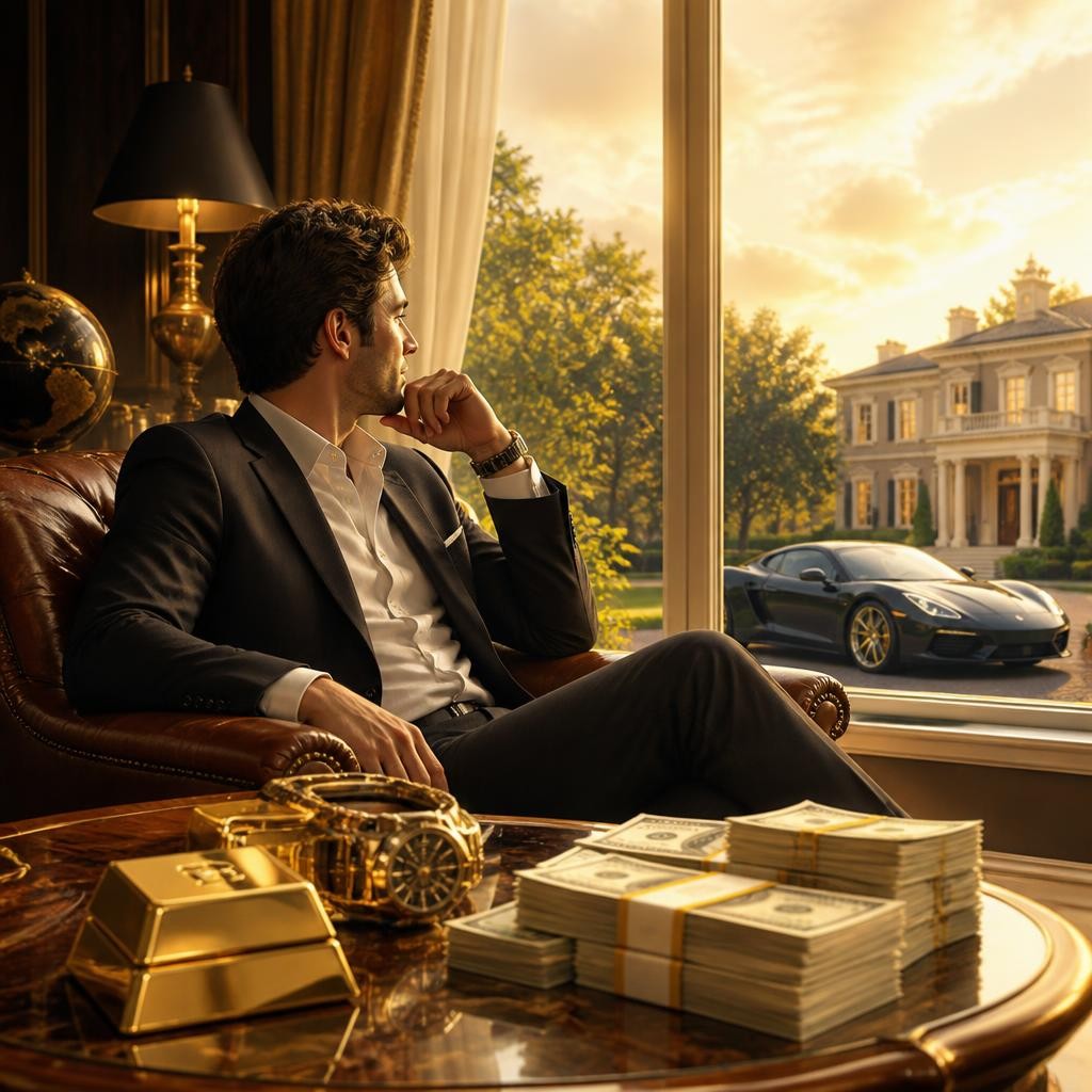 Illustration for the English word “wealth”