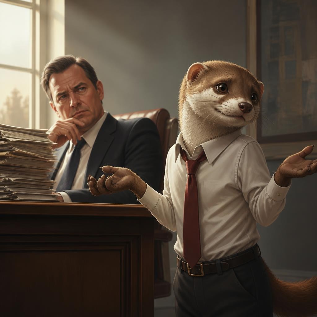 Illustration for the English word “weasel”