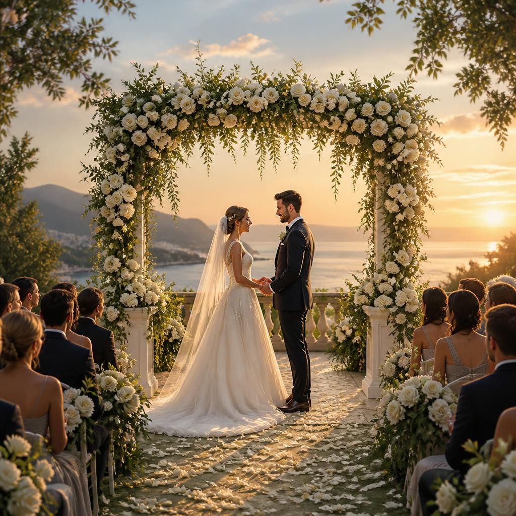 Illustration for the English word “wedding”