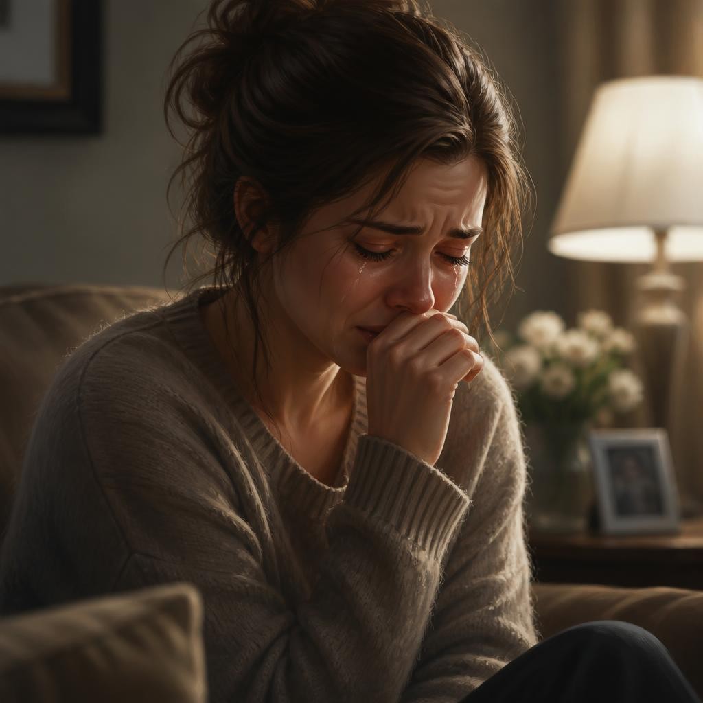 Illustration for the English word “weep”