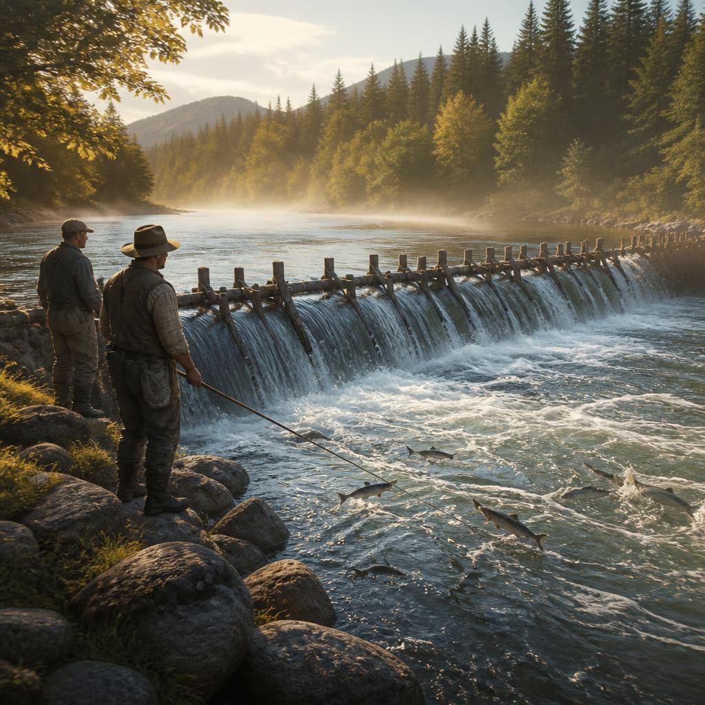 Illustration for the English word “weir”