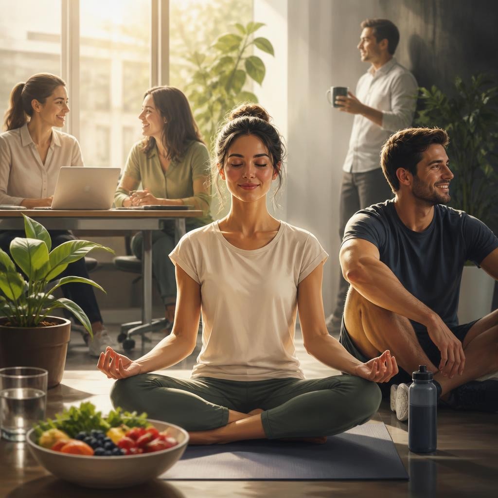 Illustration for the English word “wellness”