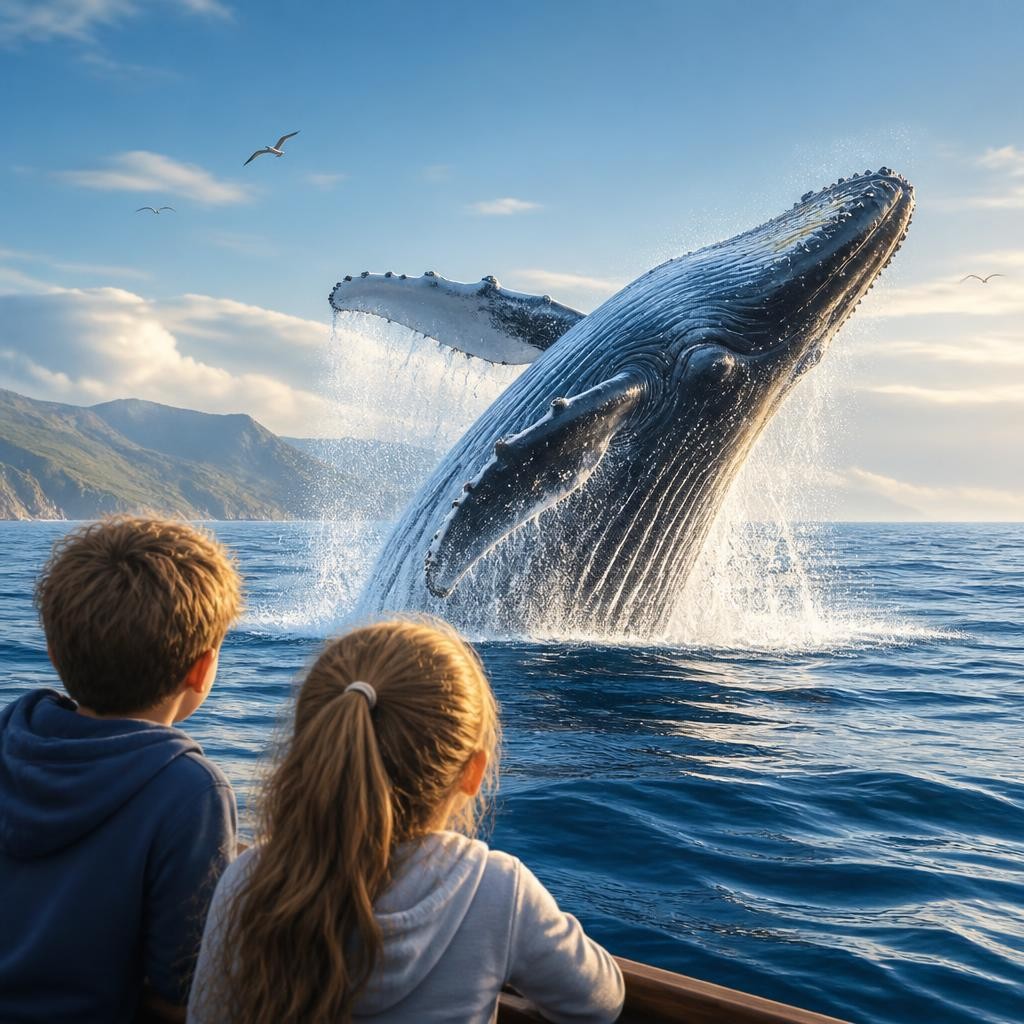 Illustration for the English word “whale”