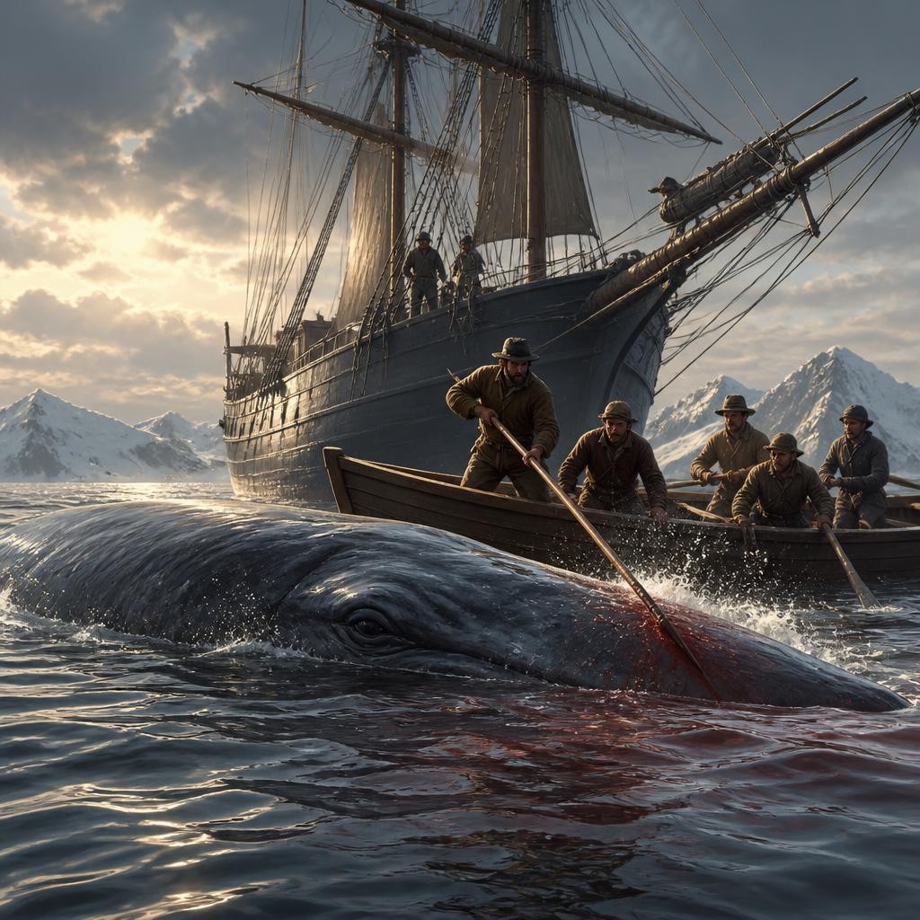 Illustration for the English word “whaling”
