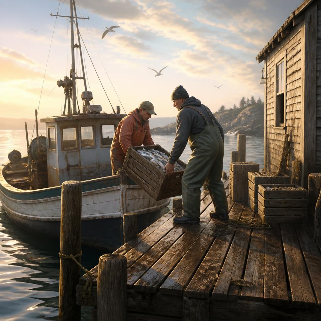 Illustration for the English word “wharf”