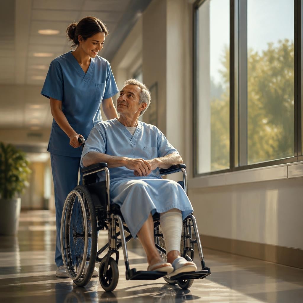 Illustration for the English word “wheelchair”
