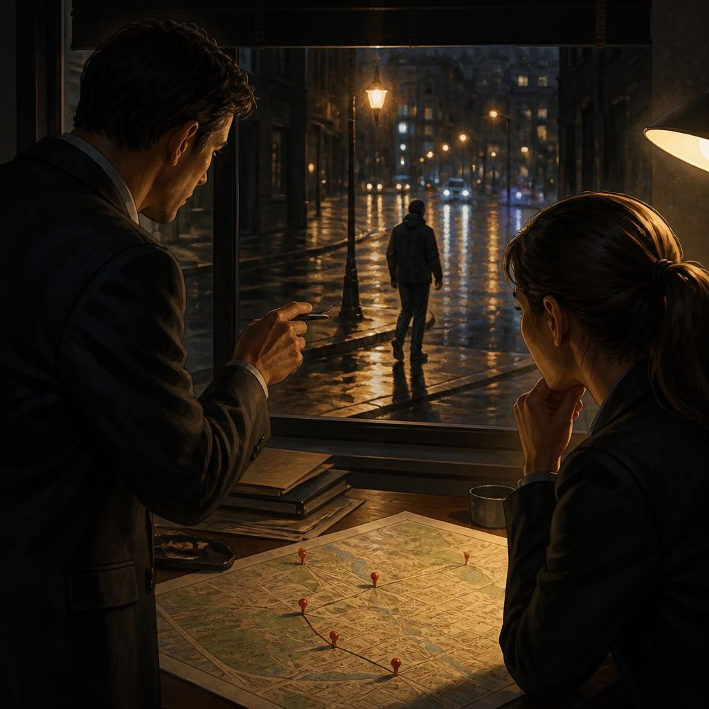 Illustration for the English word “whereabouts”