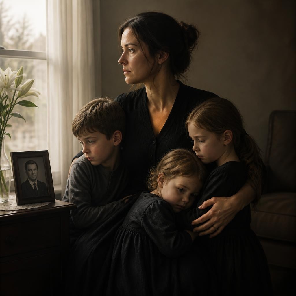 Illustration for the English word “widow”