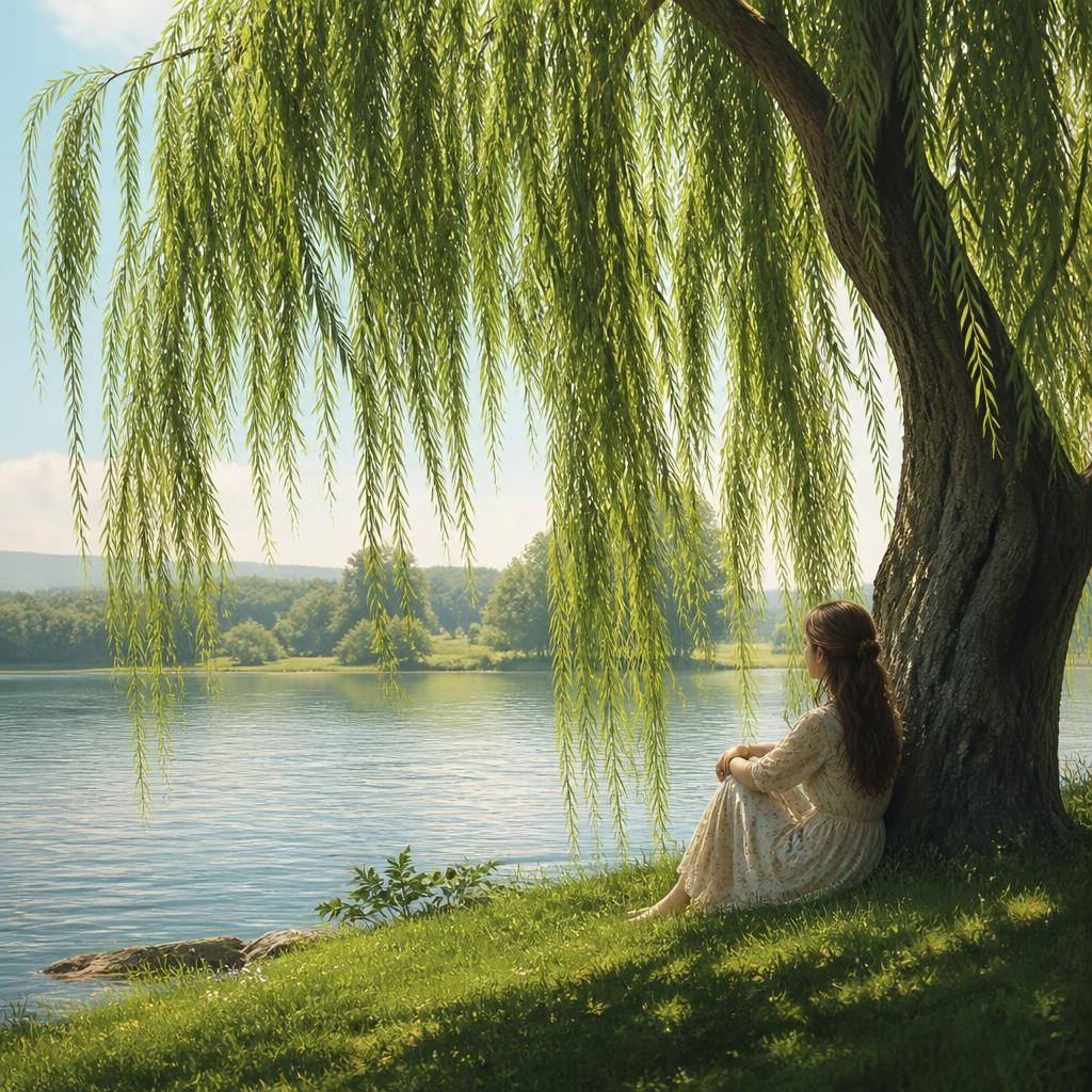 Illustration for the English word “willow”