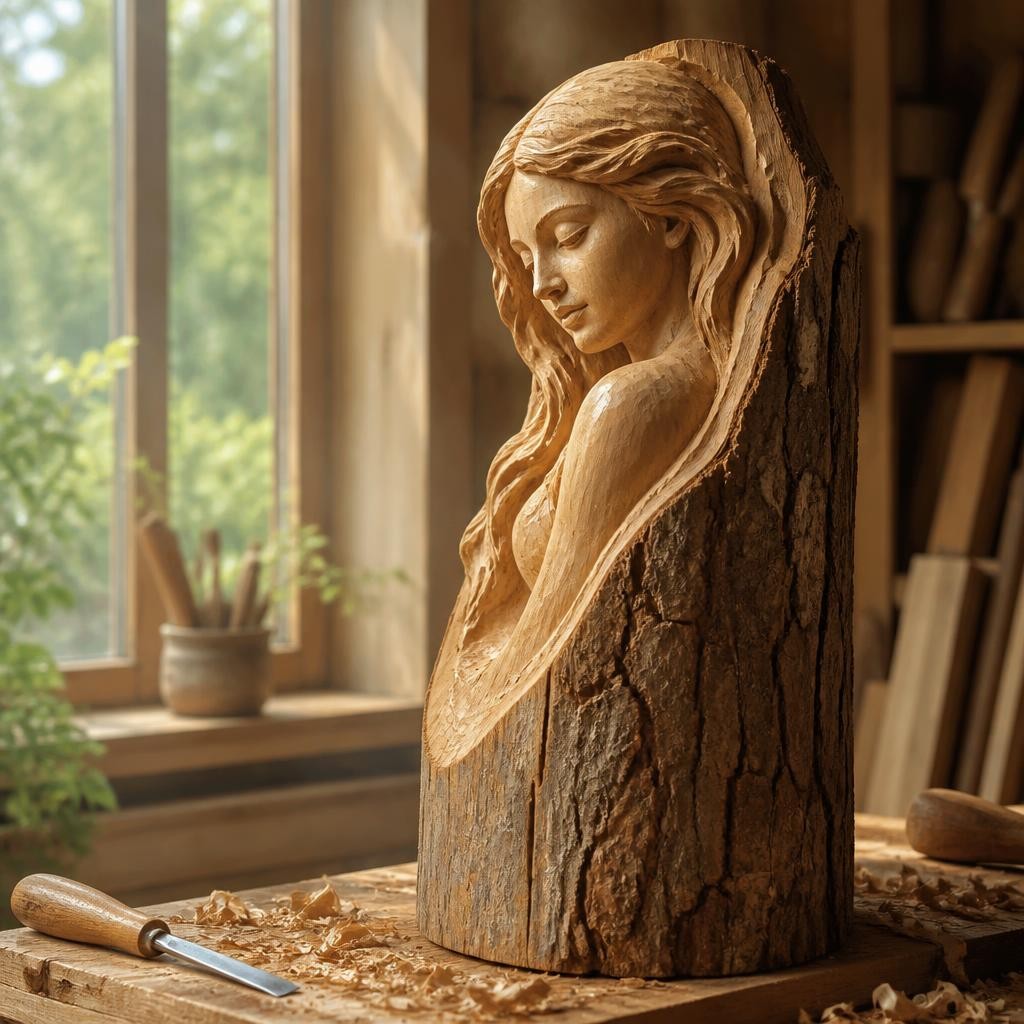 Illustration for the English word “wooden”