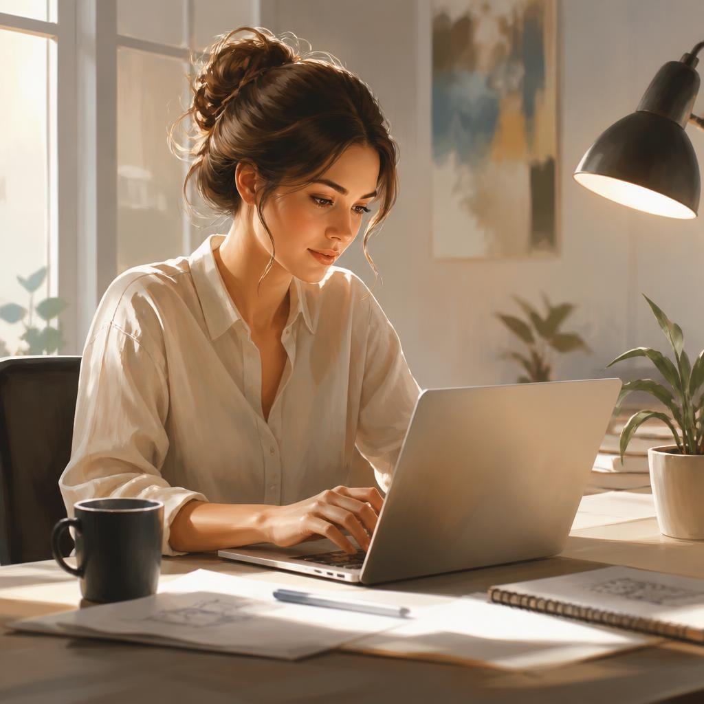 Illustration for the English word “working”