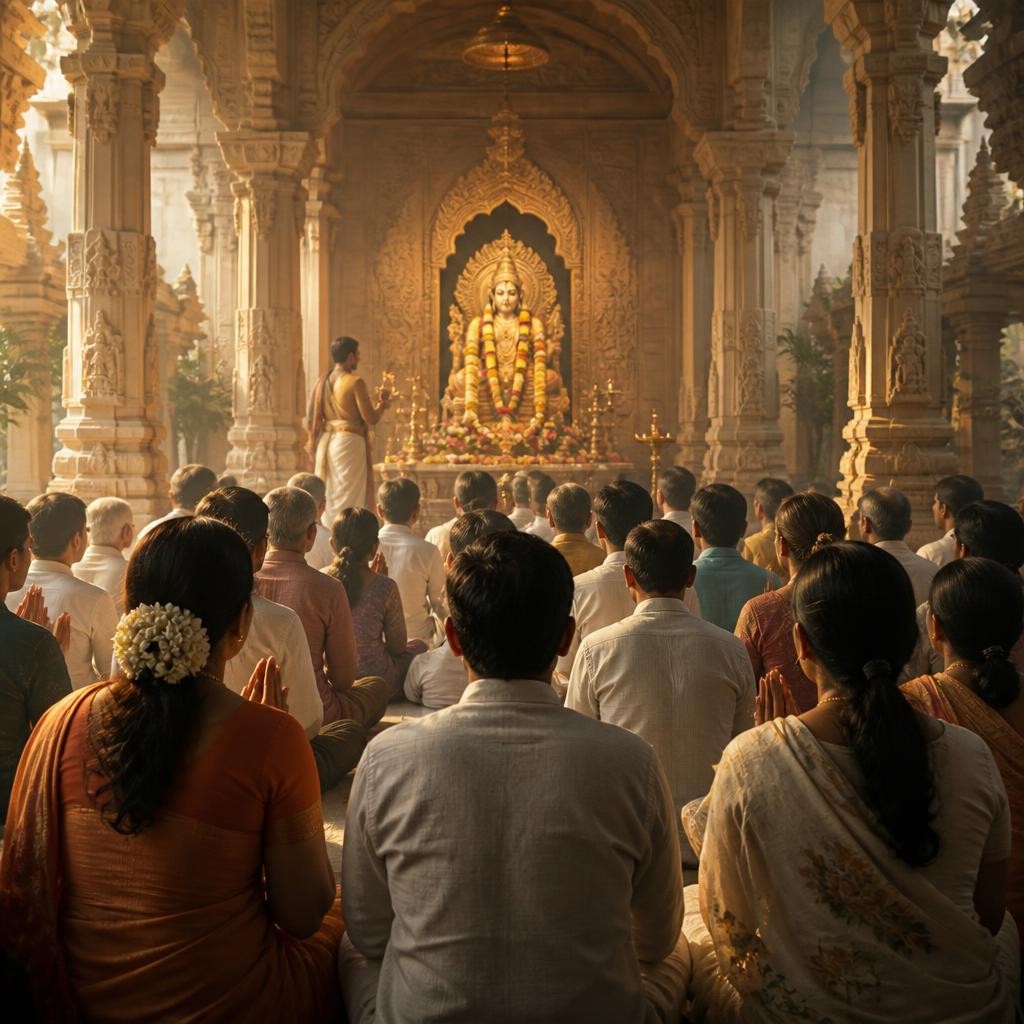 Illustration for the English word “worship”