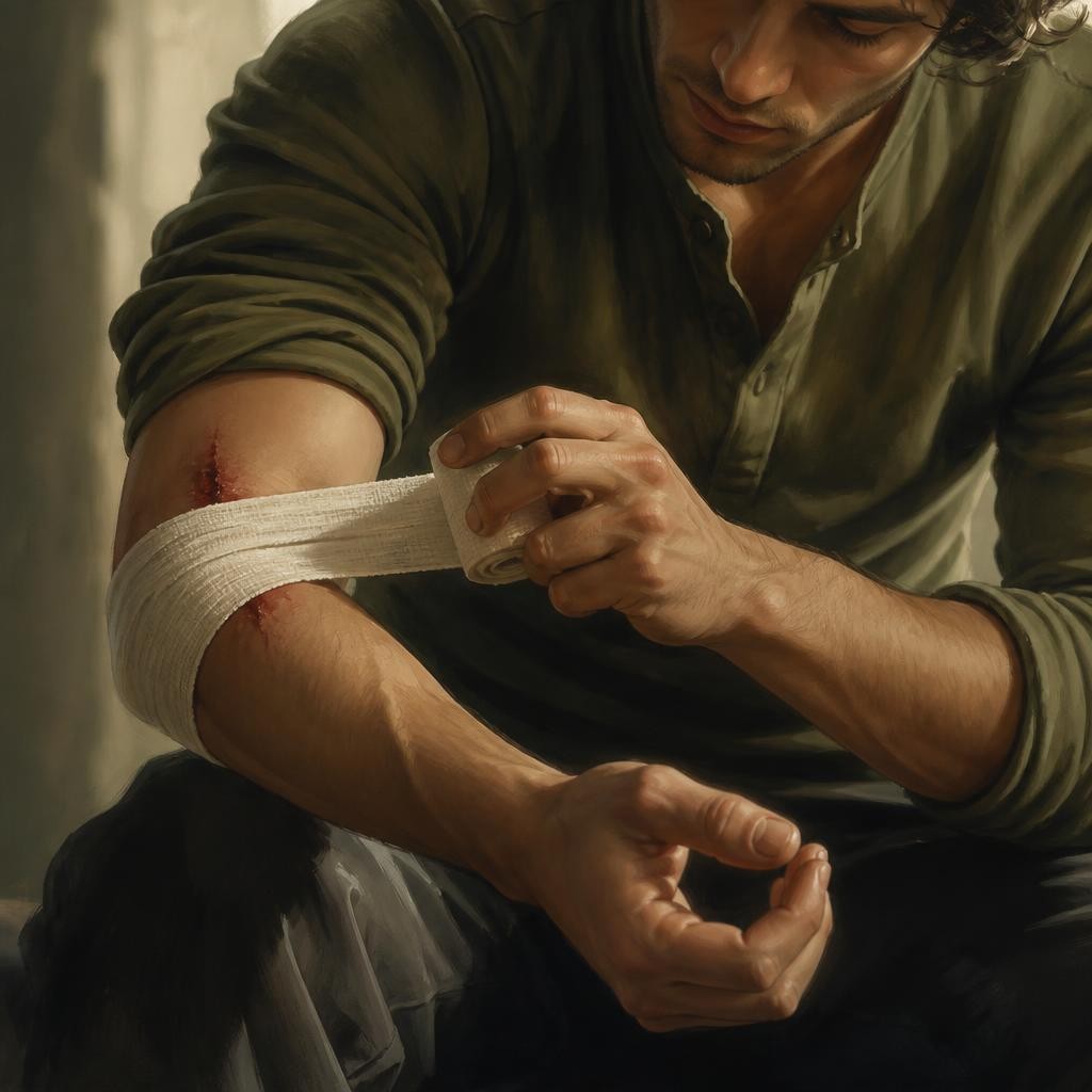 Illustration for the English word “wound”